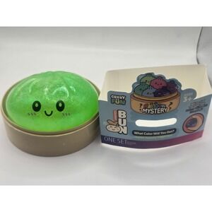 Crazy Fun Rainbow Mystery Squishy bun Dumpling green glitter - Open But New!
